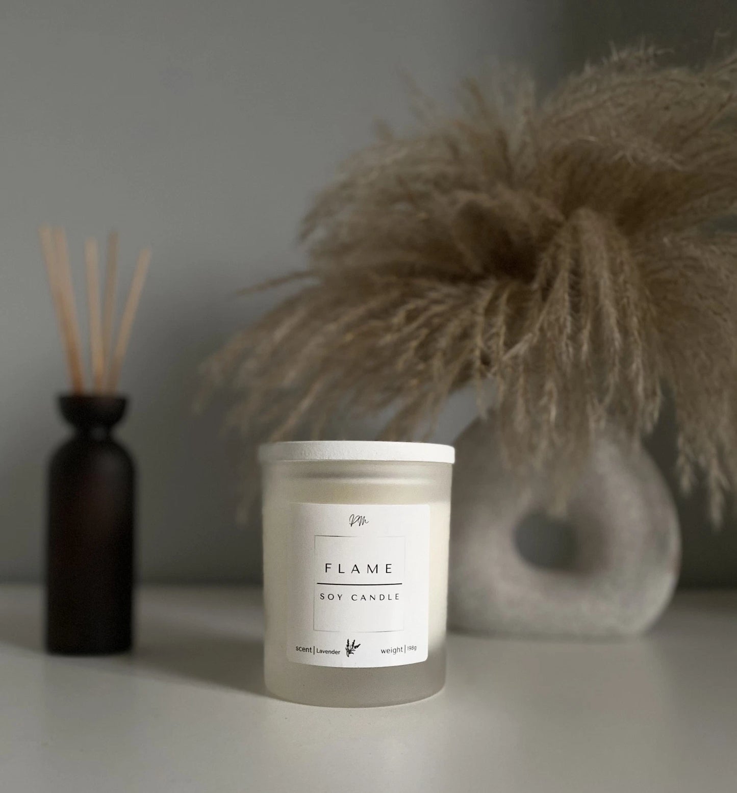 Lemon Lavender Soy Candle – Handmade, Natural, Eco-Friendly | Flame Soy Candle